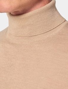 Sand Roll Neck Jumper - Machine Washable