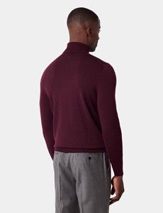 Claret Roll Neck Sweater - Machine Washable-preview2