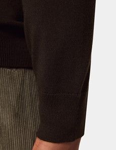 Dark Olive Roll Neck Jumper - Machine Washable