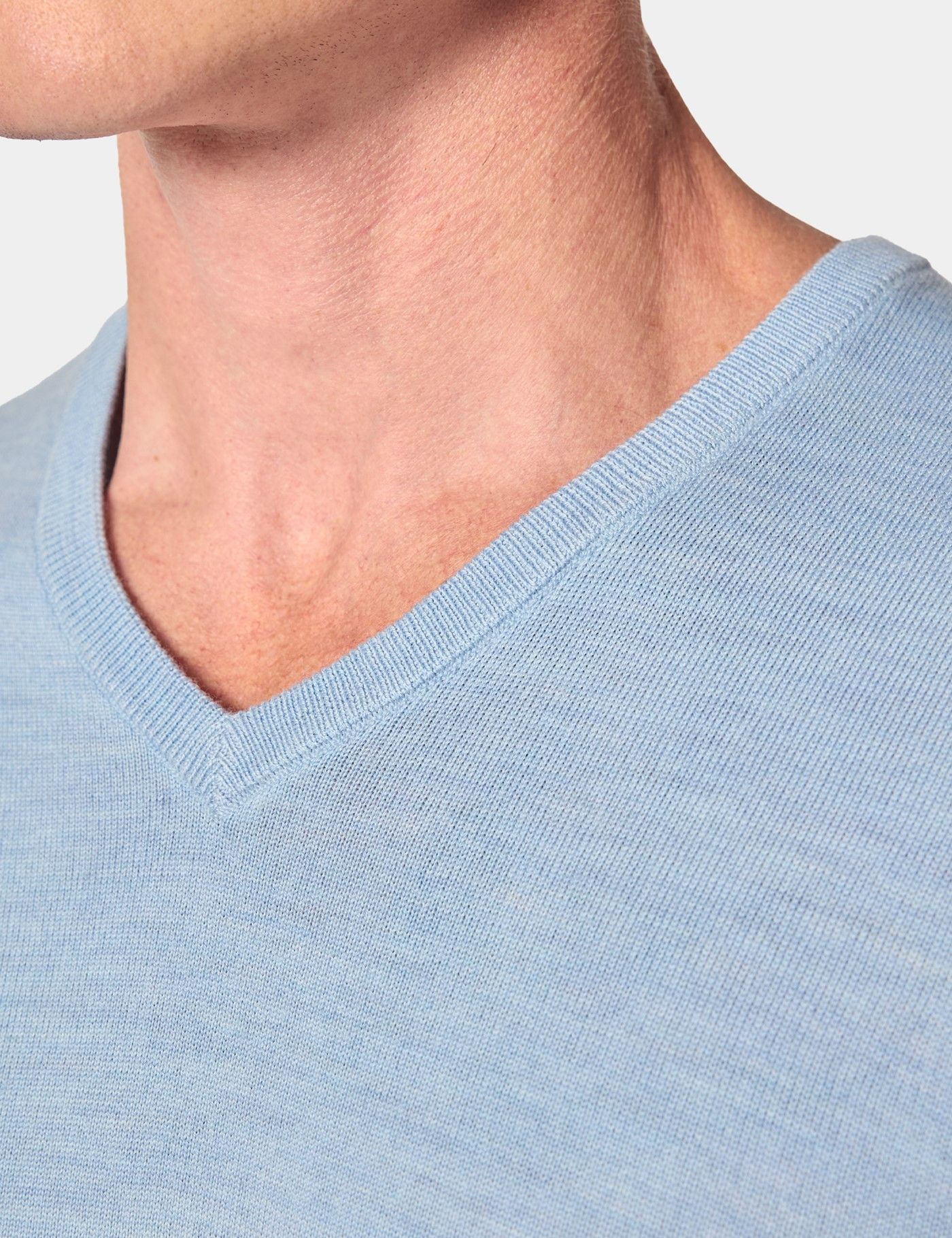 Sky Blue V-Neck Sweater - Machine Washable-preview