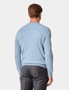 Sky Blue V-Neck Jumper - Machine Washable