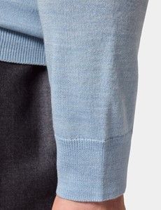 Sky Blue V-Neck Jumper - Machine Washable