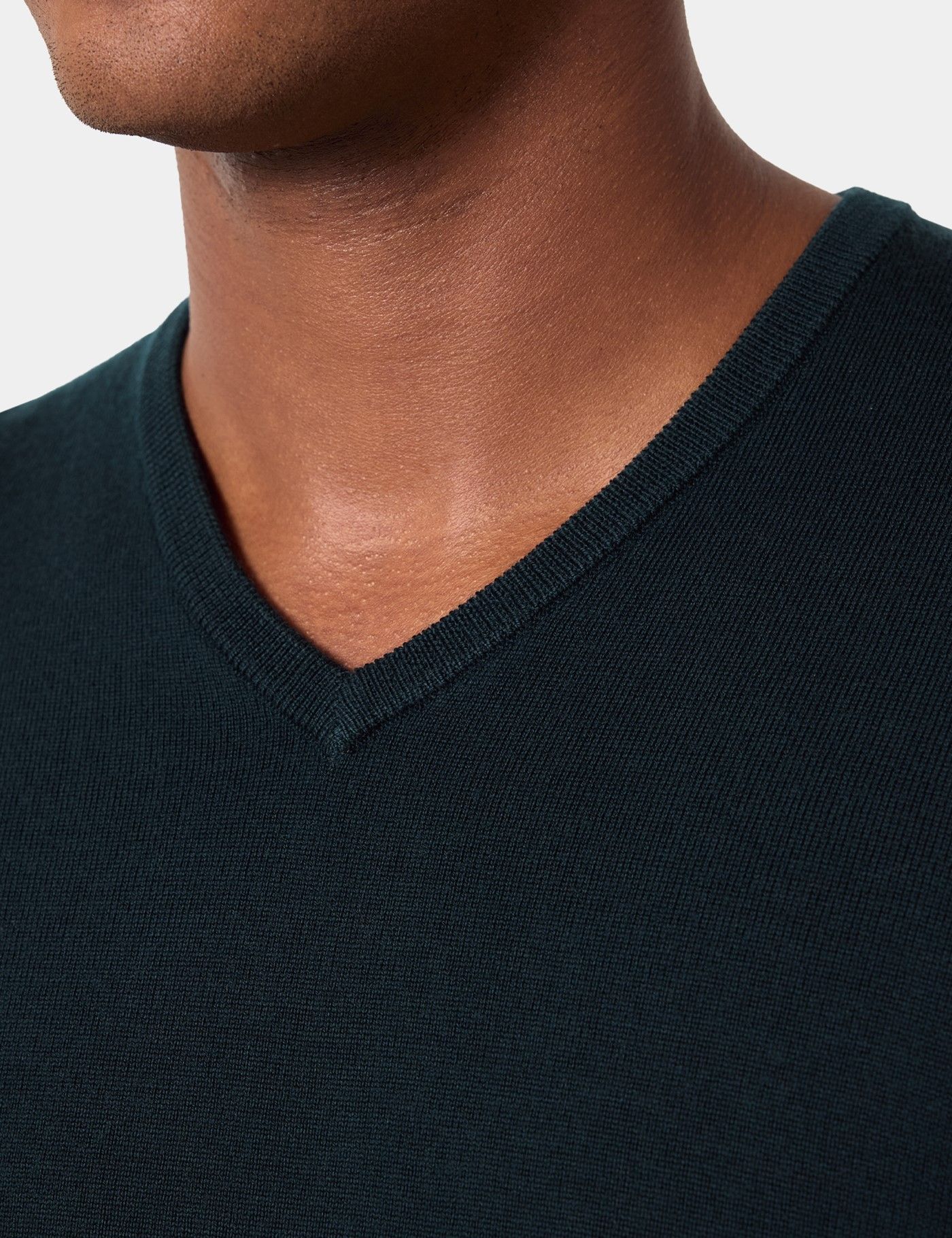 Dark Green V-Neck Sweater - Machine Washable-preview