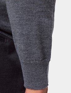 Grey V-Neck Jumper - Machine Washable