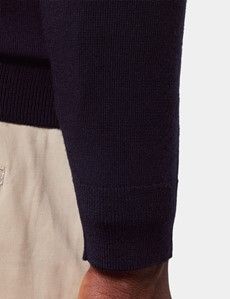 Navy V-Neck Sweater - Machine Washable-preview3