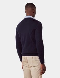 Navy V-Neck Sweater - Machine Washable-preview2