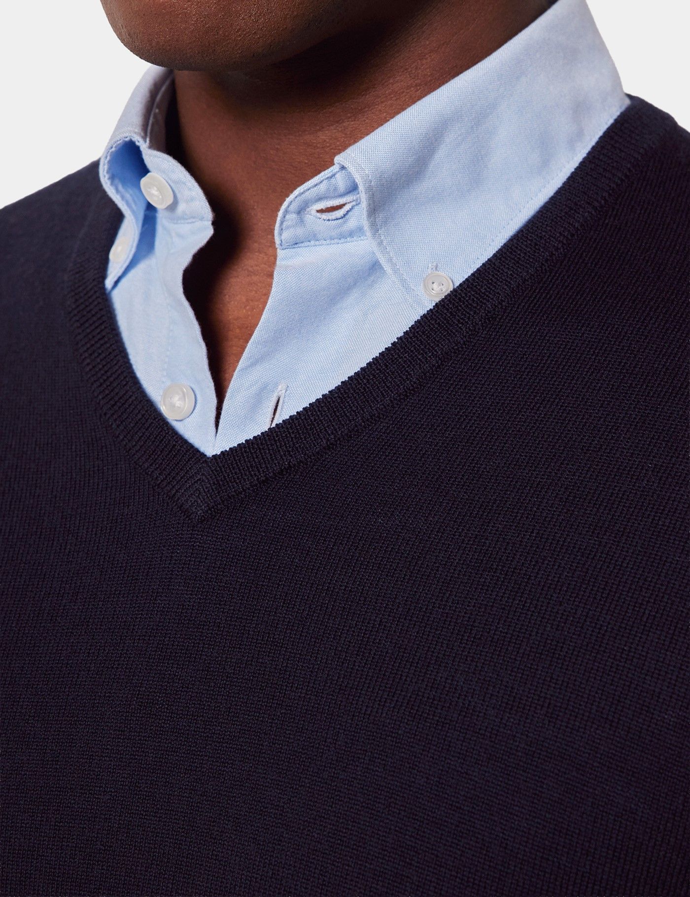 Navy V-Neck Sweater - Machine Washable-preview