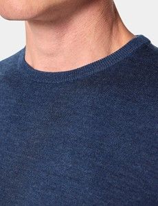 Blue Crew Neck Jumper - Machine Washable