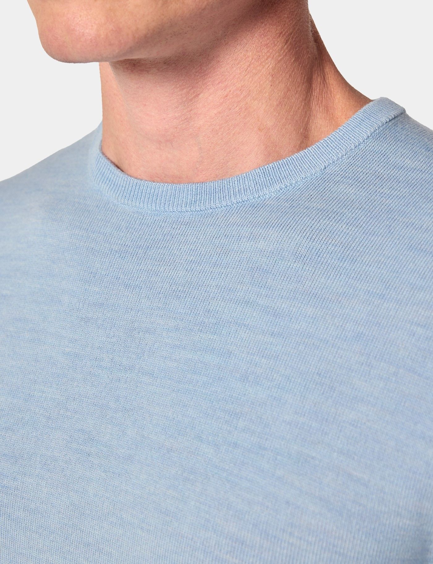 Sky Blue Crew Neck Sweater - Machine Washable-preview