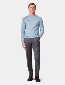 Sky Blue Crew Neck Jumper - Machine Washable