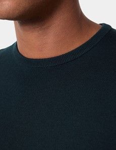 Dark Green Crew Neck Jumper - Machine Washable