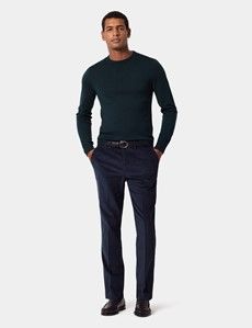 Dark Green Crew Neck Jumper - Machine Washable