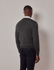 Moss Green Crew Neck Merino Sweater - Machine Washable-preview4