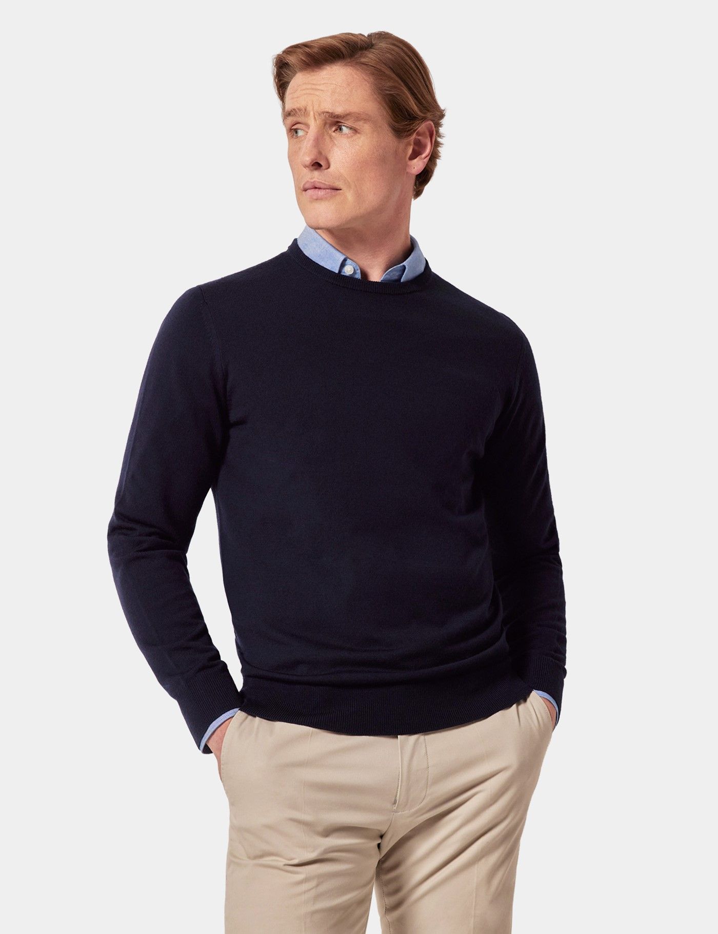 Navy Crew Neck Sweater - Machine Washable