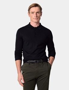 Black Polo Jumper - Machine Washable