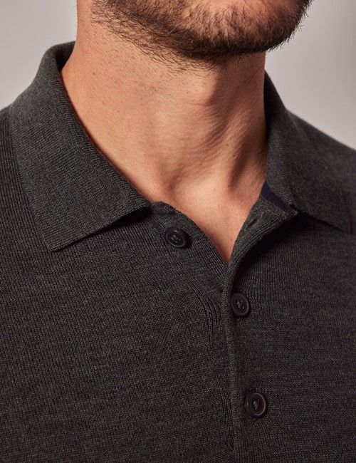 Moss Green Merino Polo Sweater - Machine Washable-preview