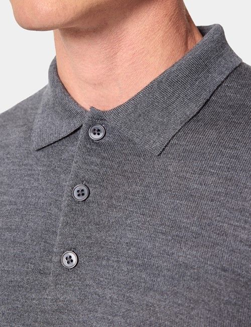 Grey Polo Sweater - Machine Washable-preview