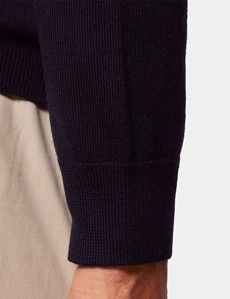 Navy Polo Sweater - Machine Washable-preview3