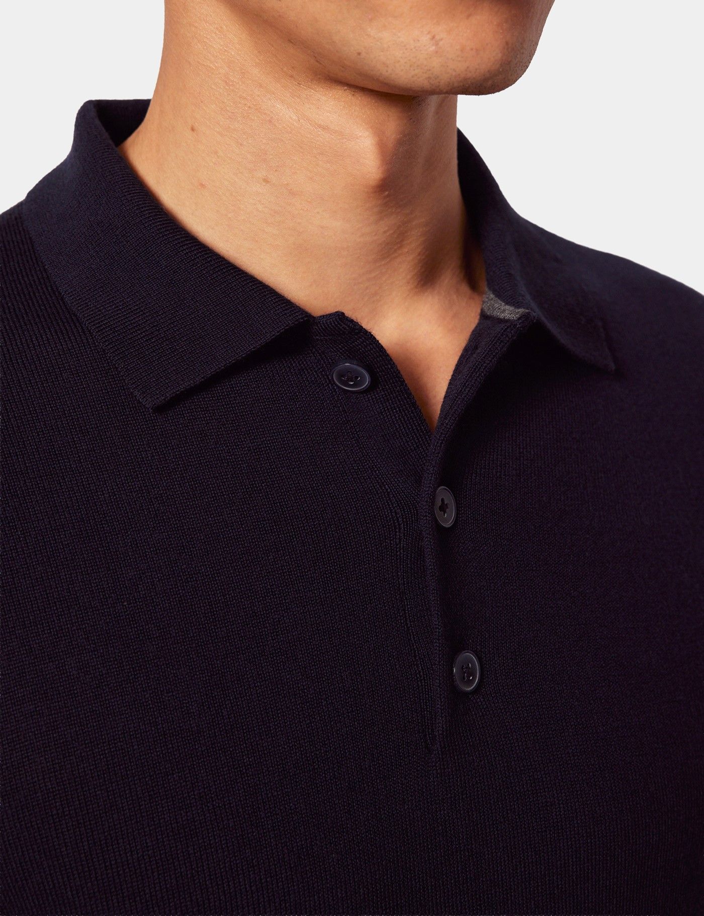 Navy Polo Sweater - Machine Washable-preview
