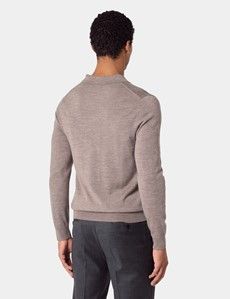 Neutral Polo Jumper - Machine Washable