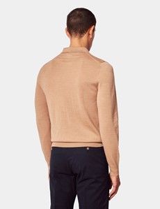 Camel Polo Jumper - Machine Washable