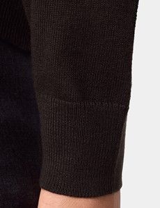 Dark Olive Polo Jumper - Machine Washable