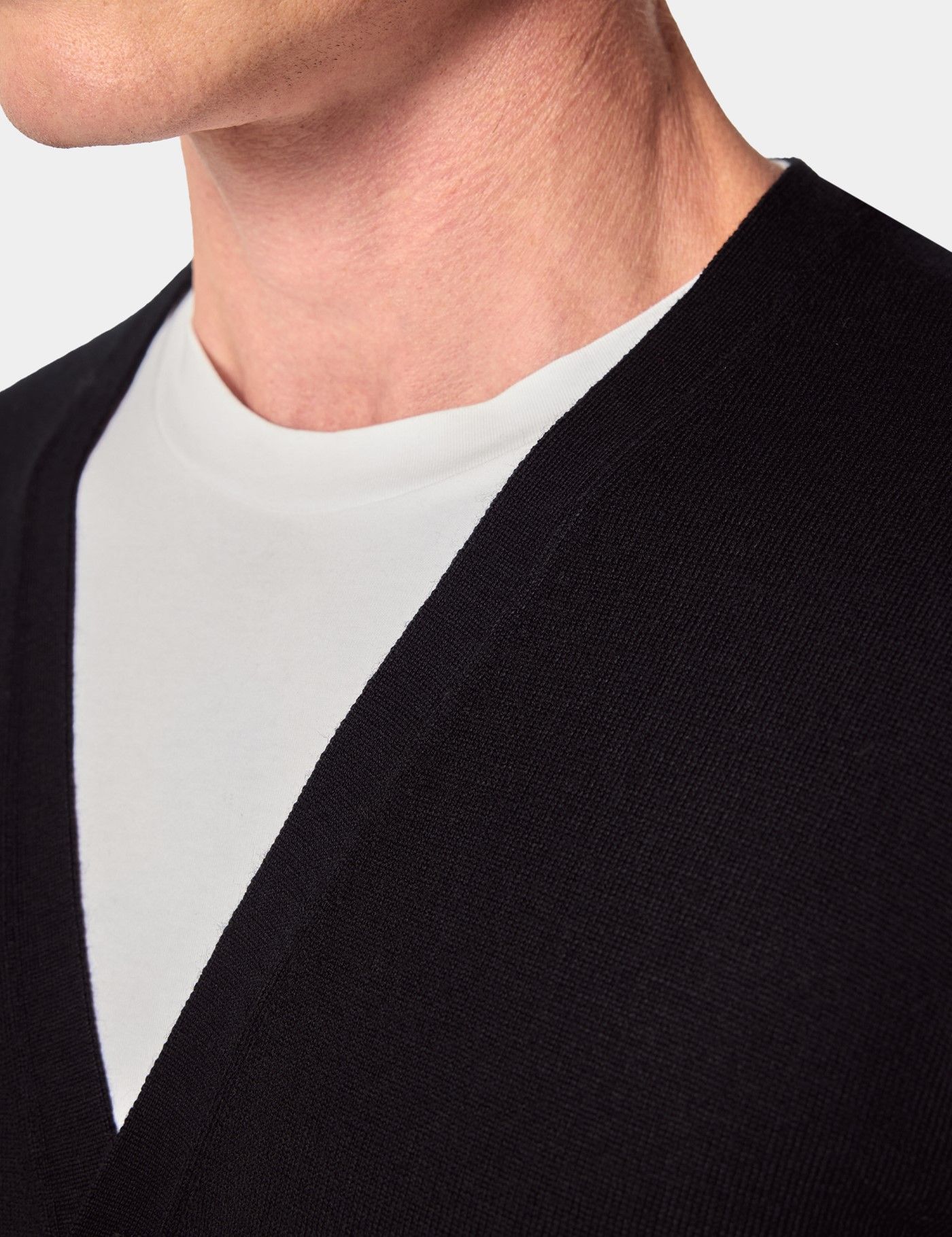 Black V-Neck Cardigan - Machine Washable-preview