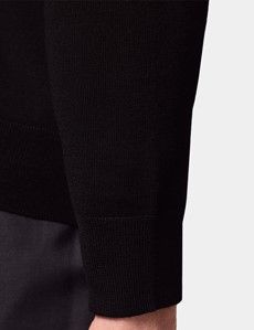 Black V-Neck Cardigan - Machine Washable