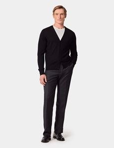 Black V-Neck Cardigan - Machine Washable