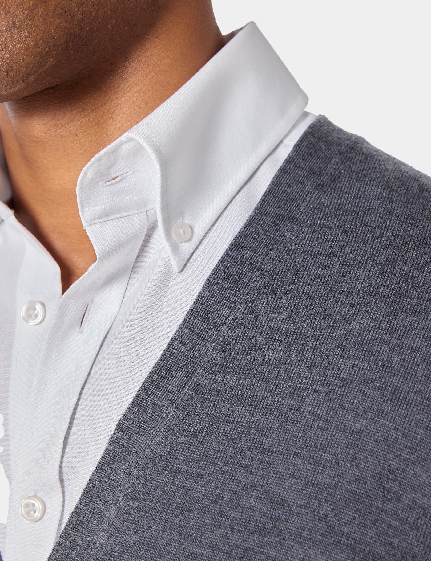 Grey V-Neck Cardigan - Machine Washable-preview