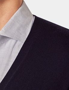 Navy V-Neck Cardigan - Machine Washable-preview1