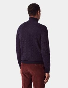 Navy Roll Neck Sweater-preview3