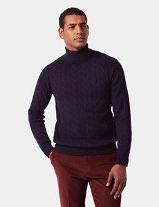 Navy Roll Neck Sweater-preview2