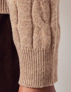 Neutral Pure Lambswool Roll Neck Sweater-preview3