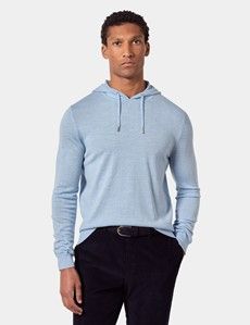 Light Blue Hooded Jumper - Machine Washable