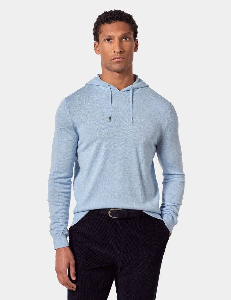 Light Blue Hooded Jumper - Machine Washable