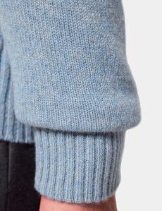 Blue Button Neck Jumper