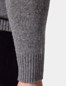 Grey Button Neck Jumper