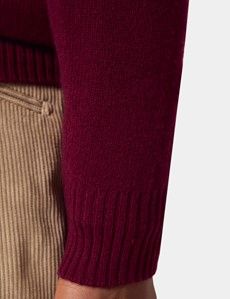 Burgundy Button Neck Jumper