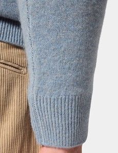 Blue Flat Lay Zip Neck Jumper