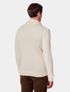 Cream Flat Lay Zip Neck Jumper