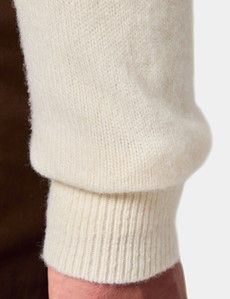 Cream Flat Lay Zip Neck Jumper