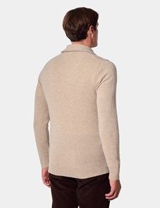 Light Sand Flat Lay Zip Neck Jumper