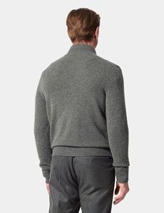 Forest Green Zip Through Jumper