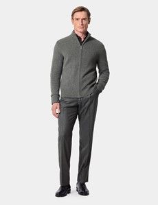 Forest Green Zip Through Jumper