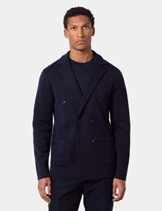 Navy Knitted Blazer