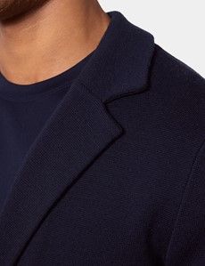 Navy Knitted Blazer