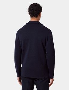 Navy Knitted Blazer