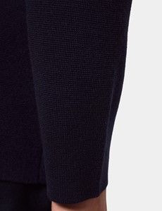 Navy Knitted Blazer
