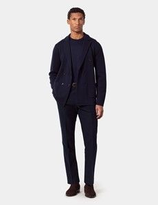 Navy Knitted Blazer